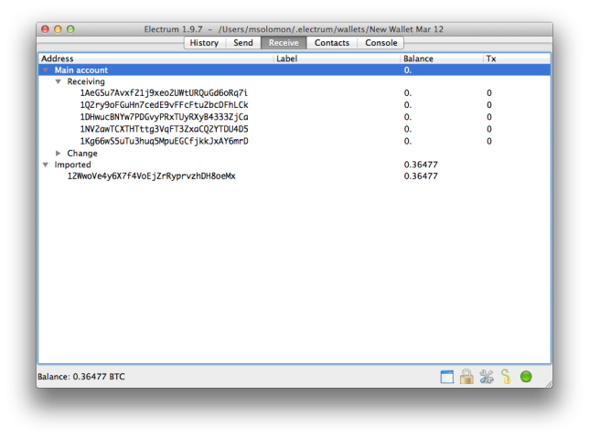 electrum-imported-key